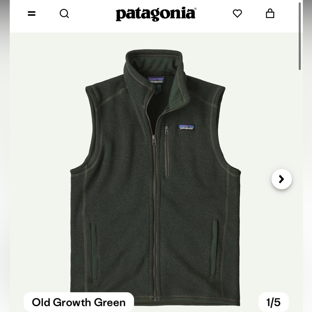 Patagonia Men's Old Growth Green Fleece Vest
